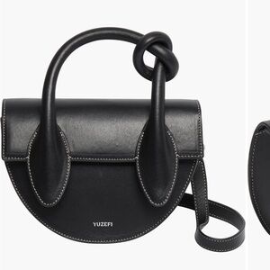 Yuzefi crossbody pretzel  leather bag